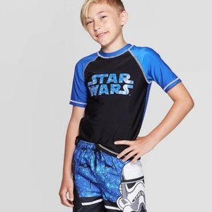 NEW Star Wars Boys Short Sleeve Rash Guard